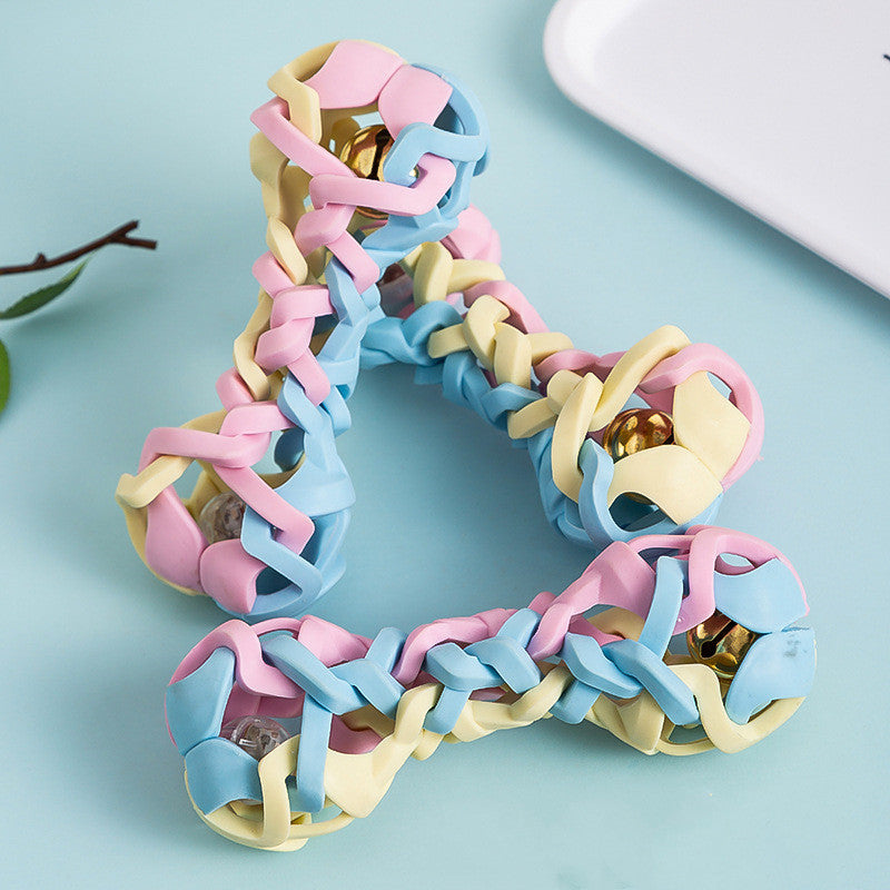 Woven Macaron-Shaped Squeaky Chew Toy, for dogs.