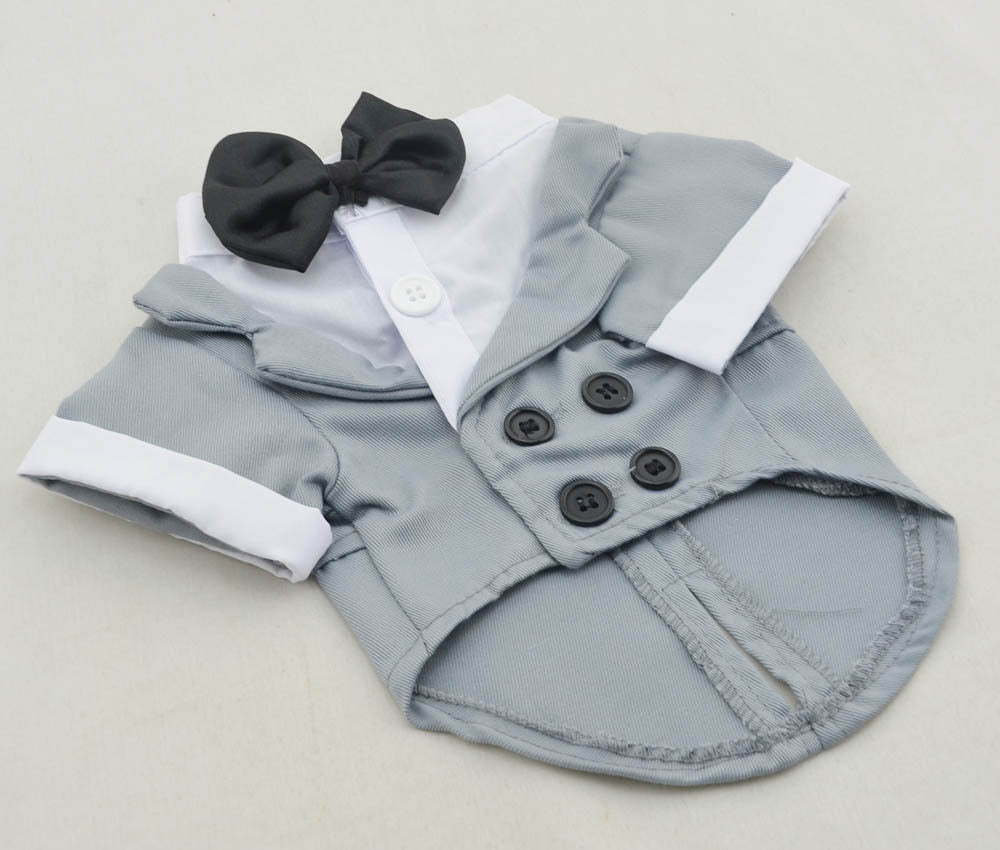 British-Style Dress Suit with Bow Tie, for dogs.