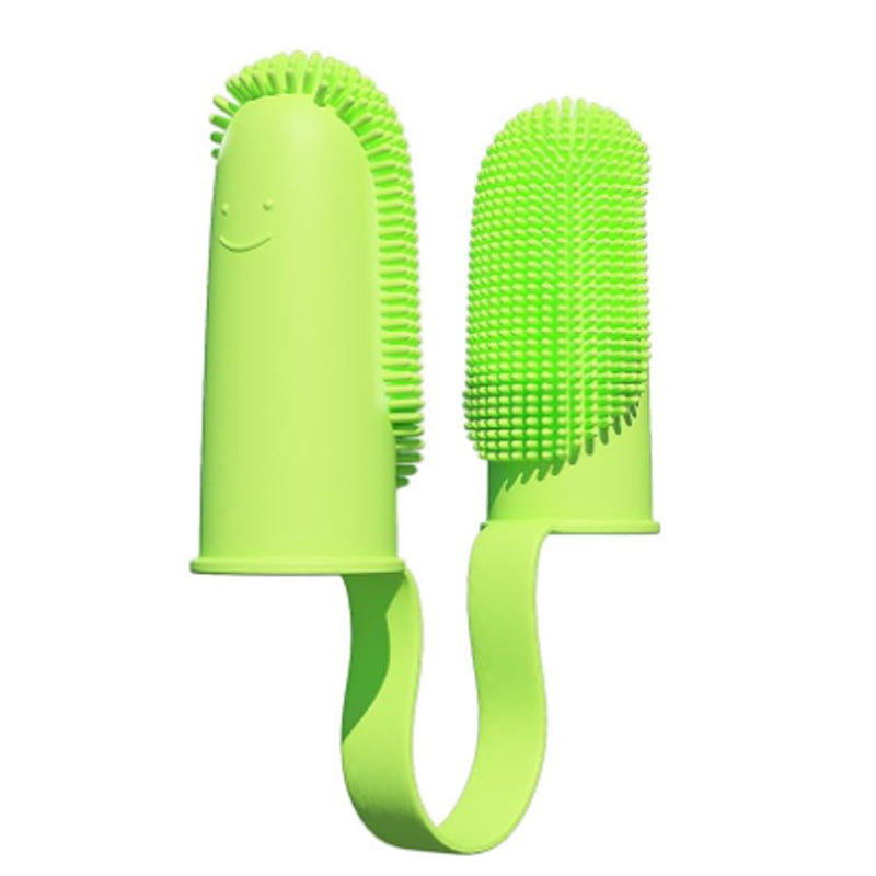 Double Finger Dog Toothbrush with Soft Bristles, for dogs and cats.