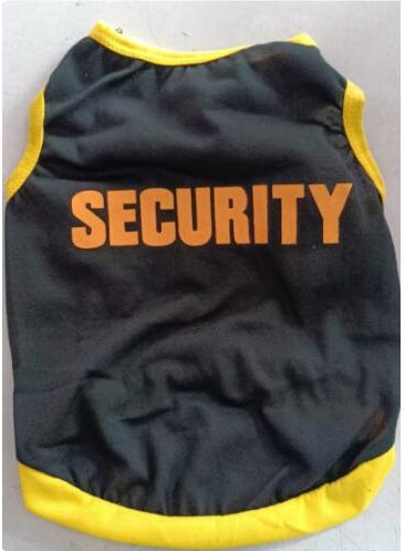 Printed Cotton Security-Style Vest, for dogs.