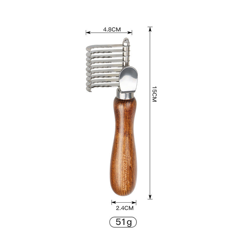 Solid Wood Antique-Style Grooming Comb, for dogs and cats.