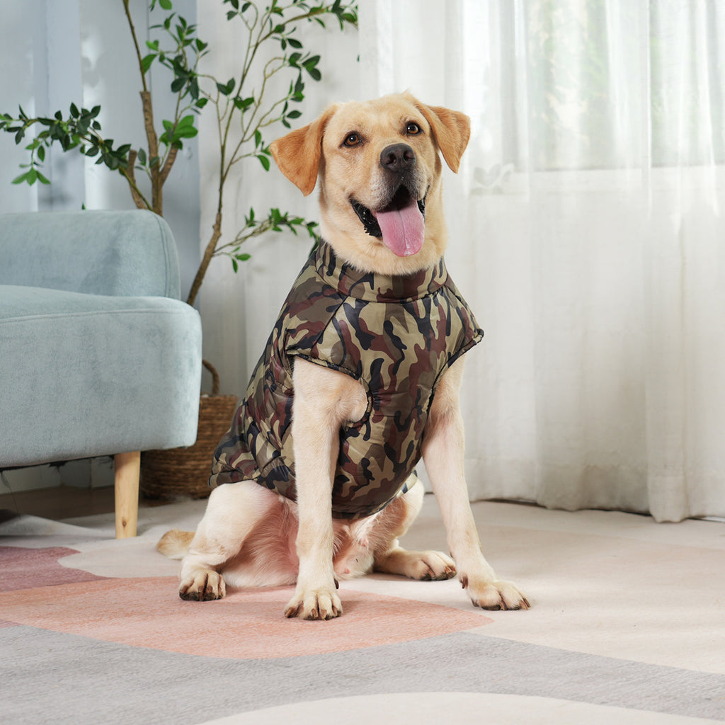Thickened Camouflage Jumpsuit, for dogs.
