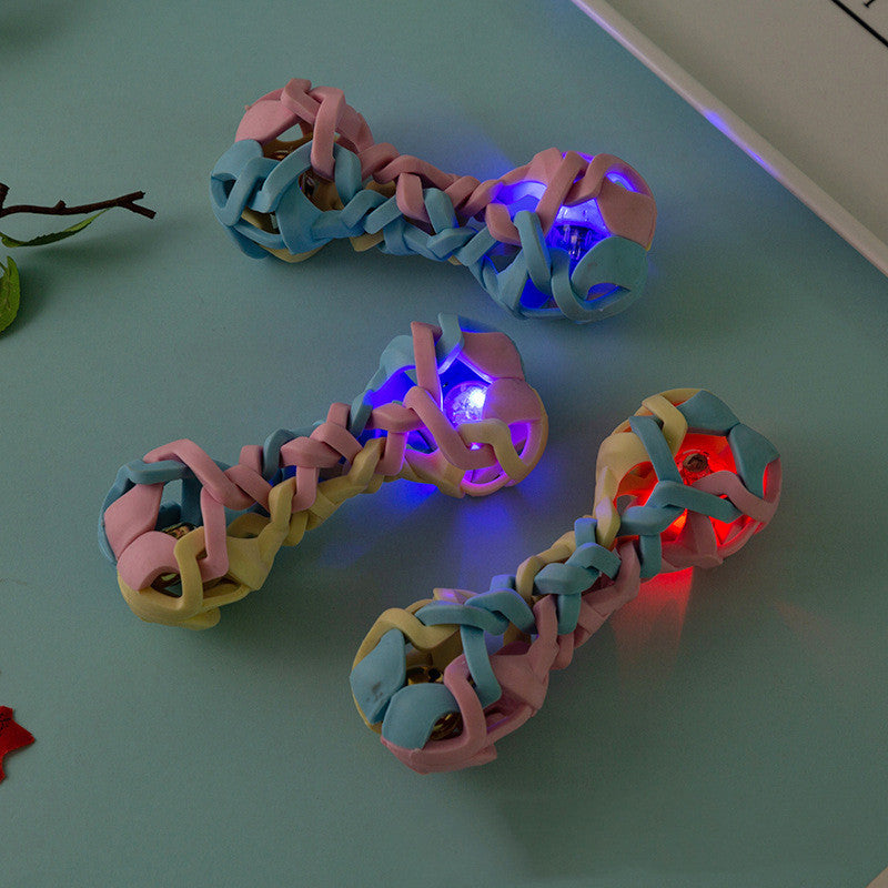 Woven Macaron-Shaped Squeaky Chew Toy, for dogs.