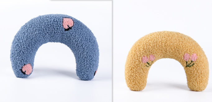 Soft U-Shaped Plush Pillow for Cats to Curl Up In