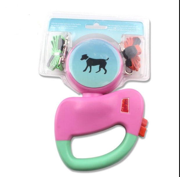 Retractable Dual Dog Leash – Tangle-Free 360° Swivel Double Walking Leash – in use