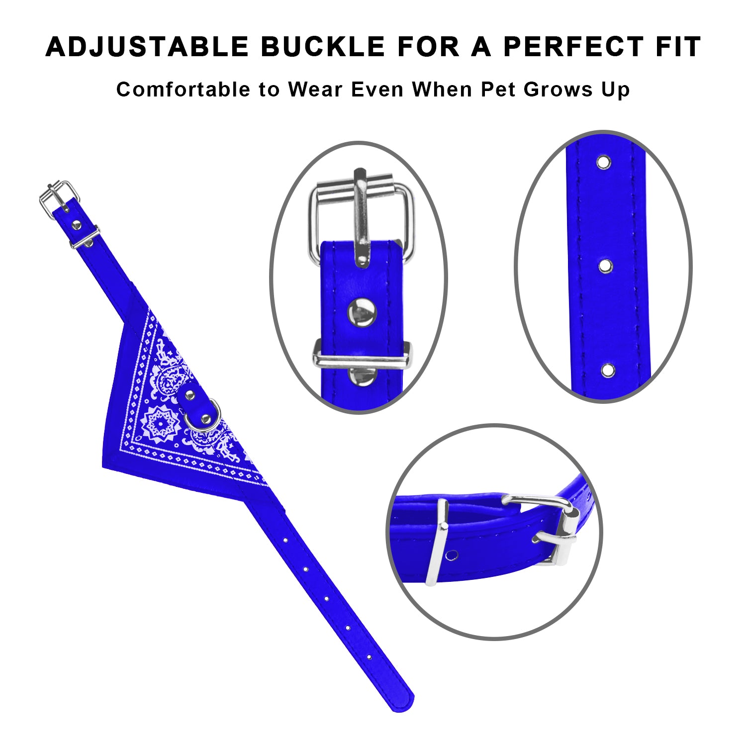 1Pc Adjustable Bandana Leather Pet Collar Triangle Scarf