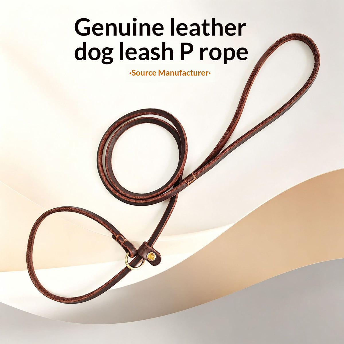 Braided Cowhide Leather Training Leash, for dogs.
