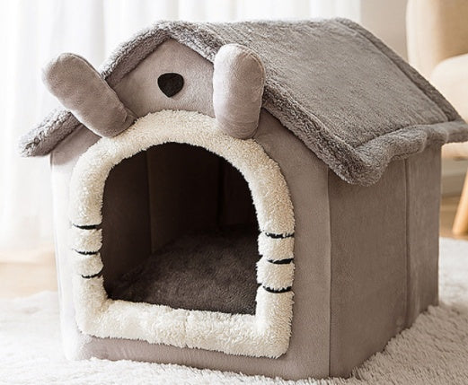 Foldable Enclosed Dog House – Warm Winter Cave Kennel for Cats & Dogs – features