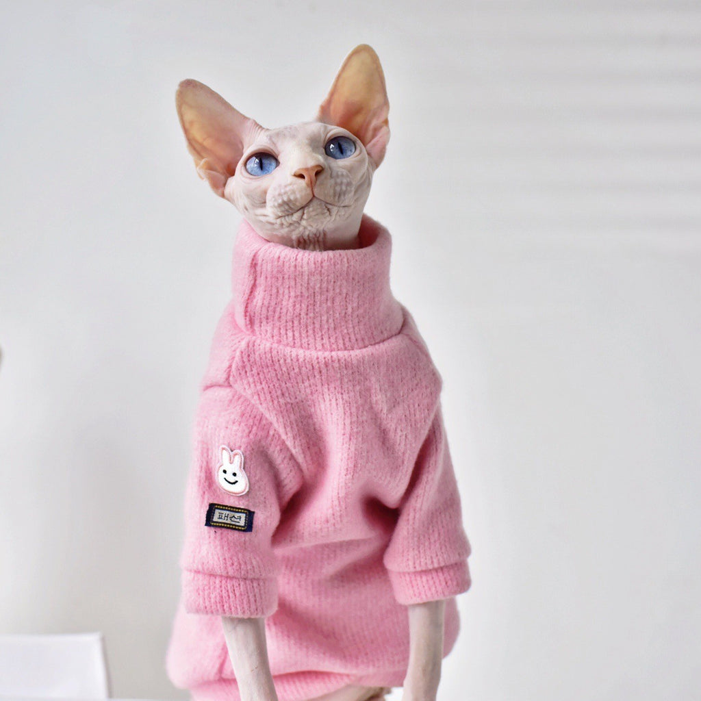 Warm Thickened Wool Winter Coat for Hairless Cats, for cats.
