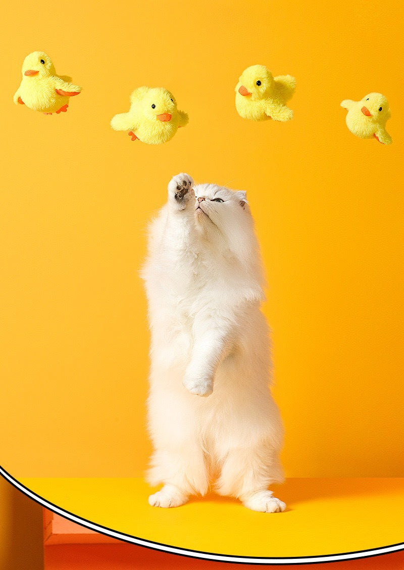 USB Rechargeable Interactive Vibrating Duck Toy for Cats