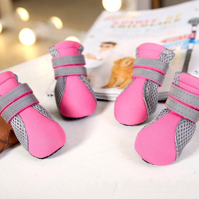 Reflective Dog Shoes with Rubber Soles, S to XL, for dogs.