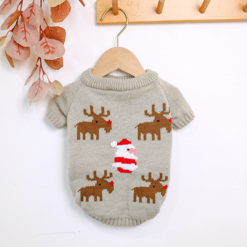 Holiday-Print Acrylic Knit Sweater, for dogs.