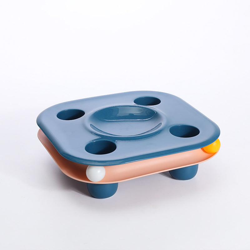 Track Toy Cat Food Bowl with Curved Corners, for cats.