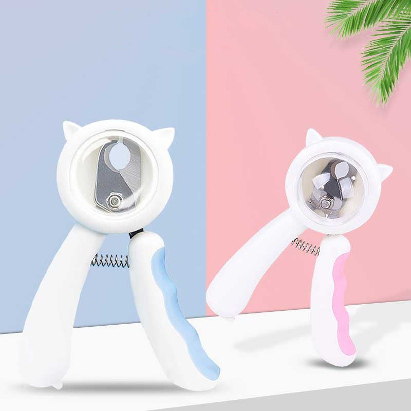 Pet Nail Scissors with Transparent Splash Guard, for dogs and cats.
