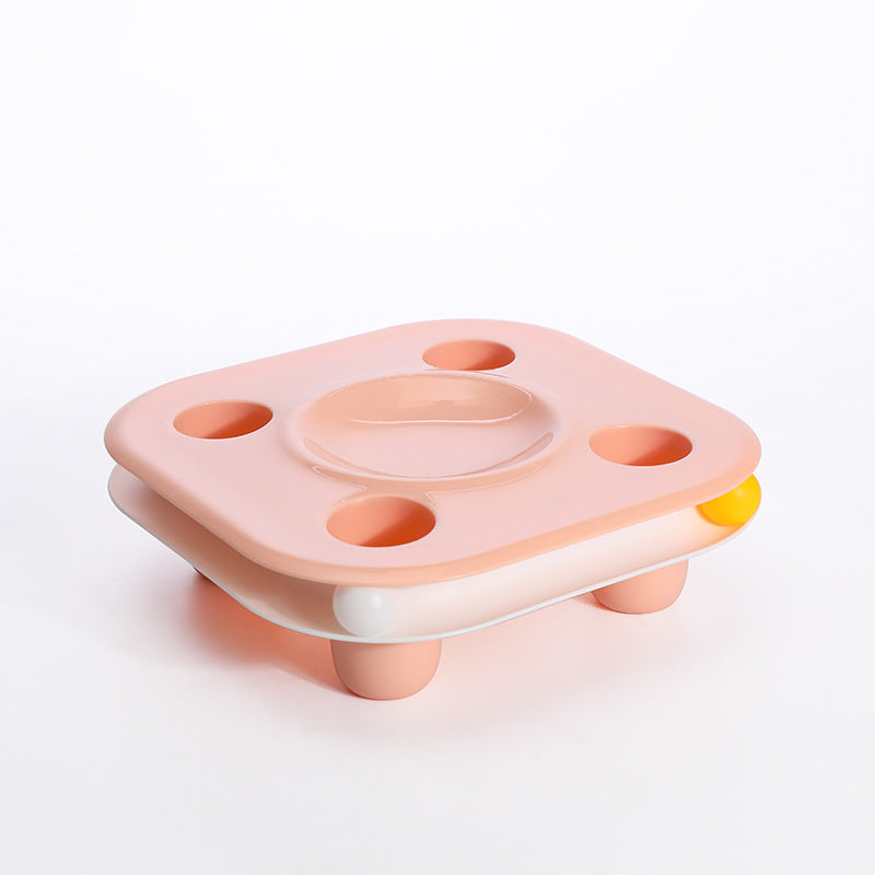 Track Toy Cat Food Bowl with Curved Corners, for cats.