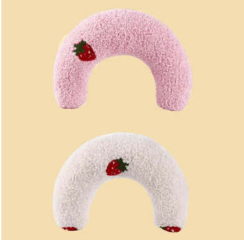 Soft U-Shaped Plush Pillow for Cats to Curl Up In