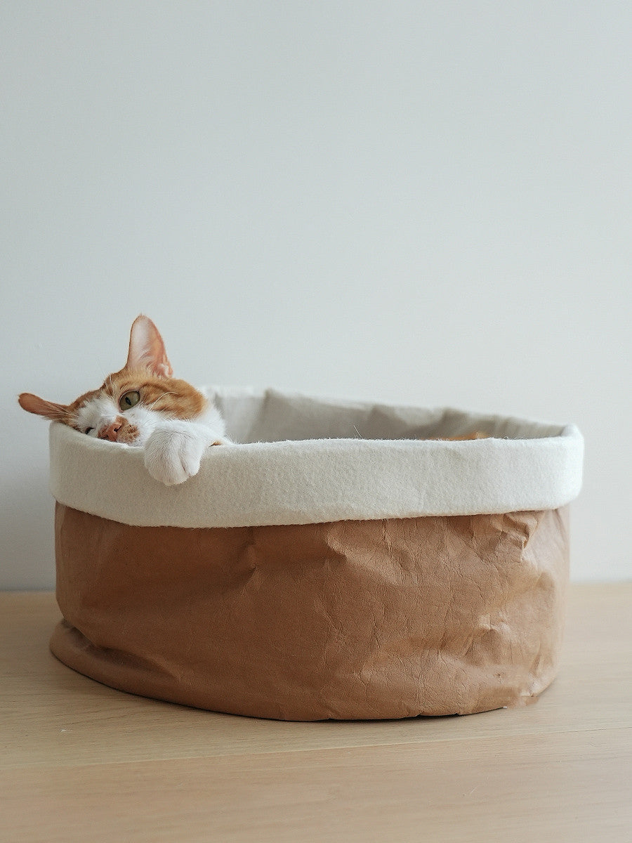 Washed Kraft Paper Pet Nest with Adjustable Height, for dogs and cats.