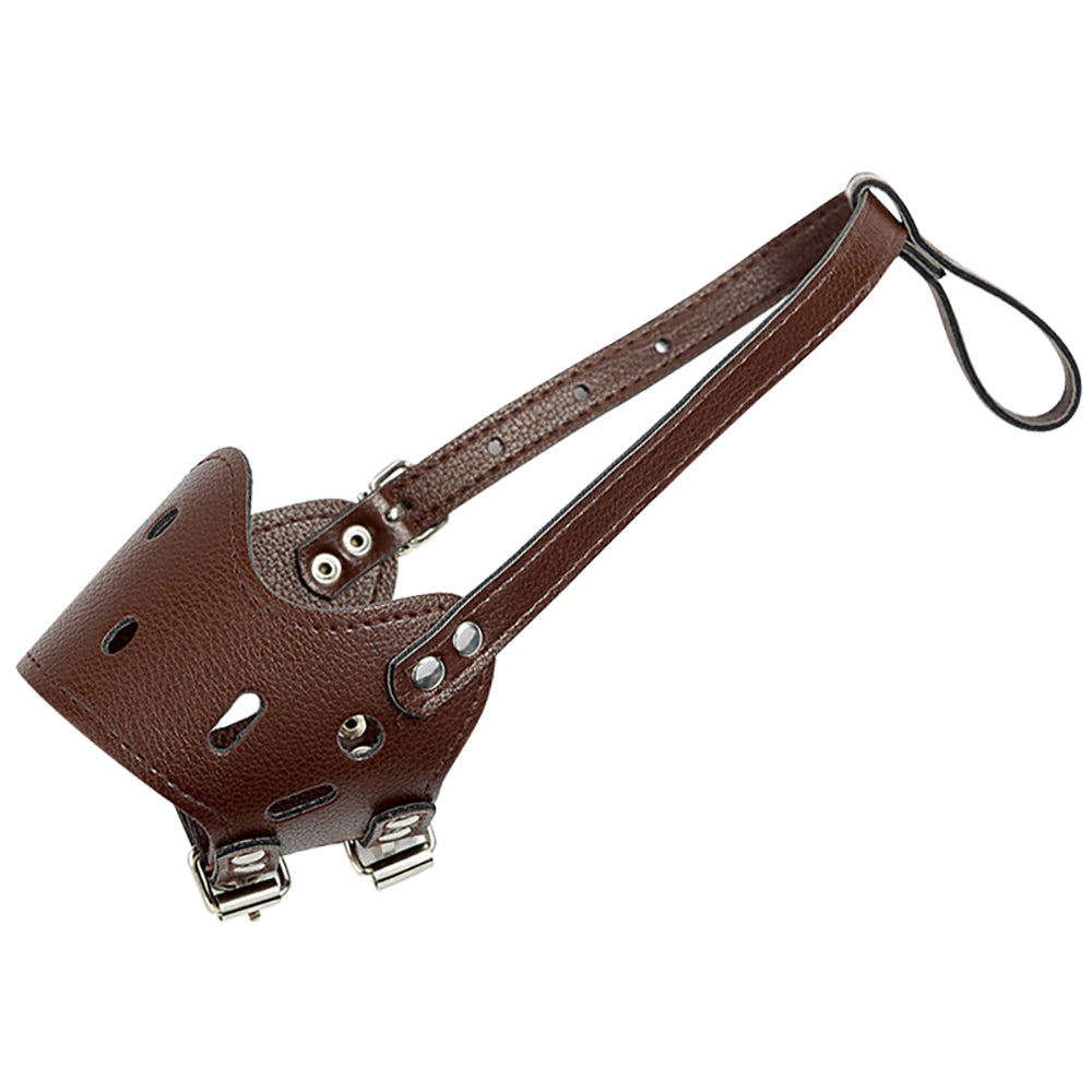 Adjustable Leather Dog Muzzle for Drinking and Panting, for dogs.