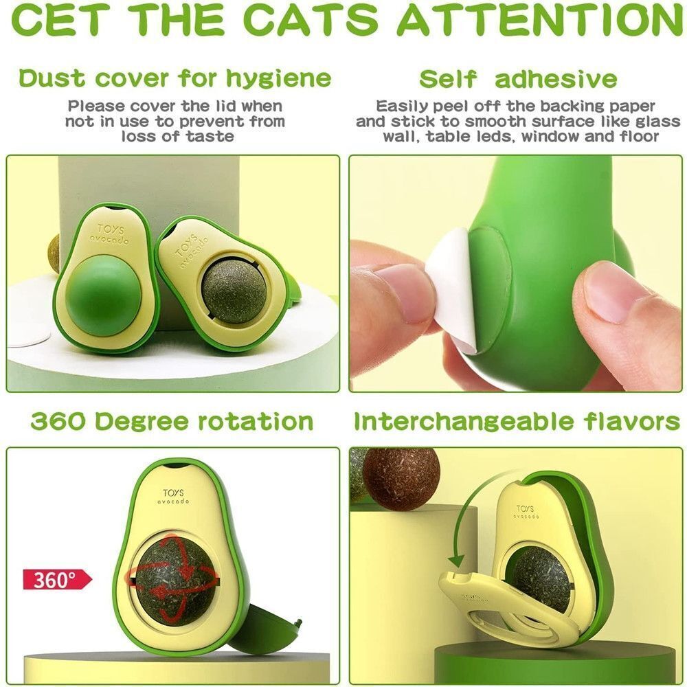 Avocado-Shaped Catnip Chew Toy, for cats.