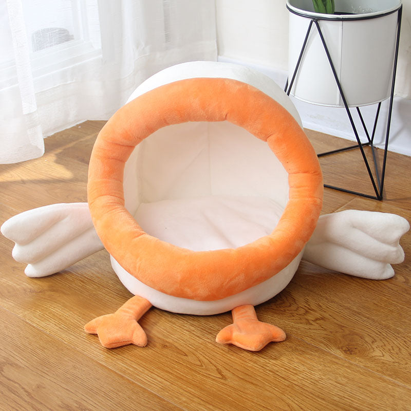 Semi-Enclosed Removable-Cover Print Cat House, for cats.