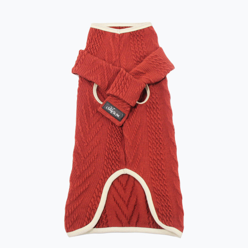 Vintage Twist-Knit Polyester Sweater, for dogs.