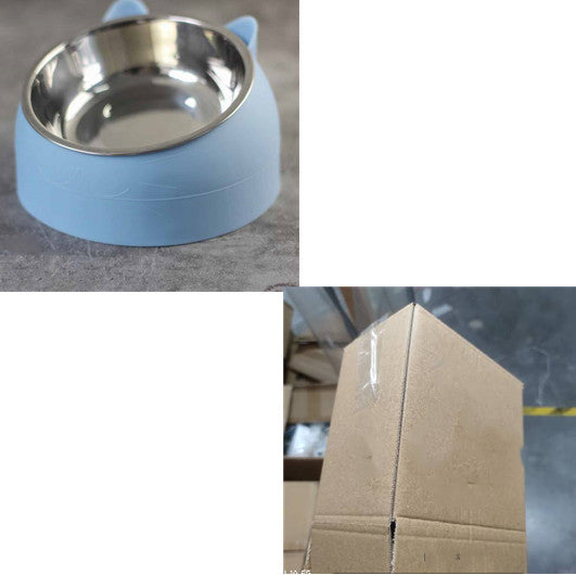 Stainless Steel Tilted Cat Bowl, 200 Milliliters, for cats.
