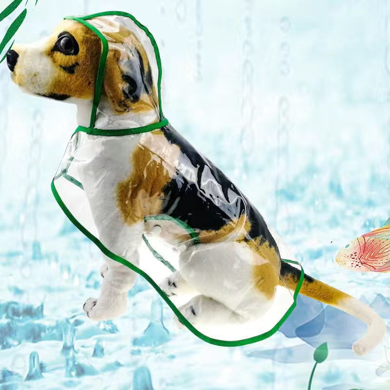 Transparent PU Raincoat, for dogs.
