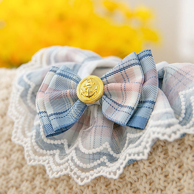 Lattice-Print Scarf Collar, for cats.