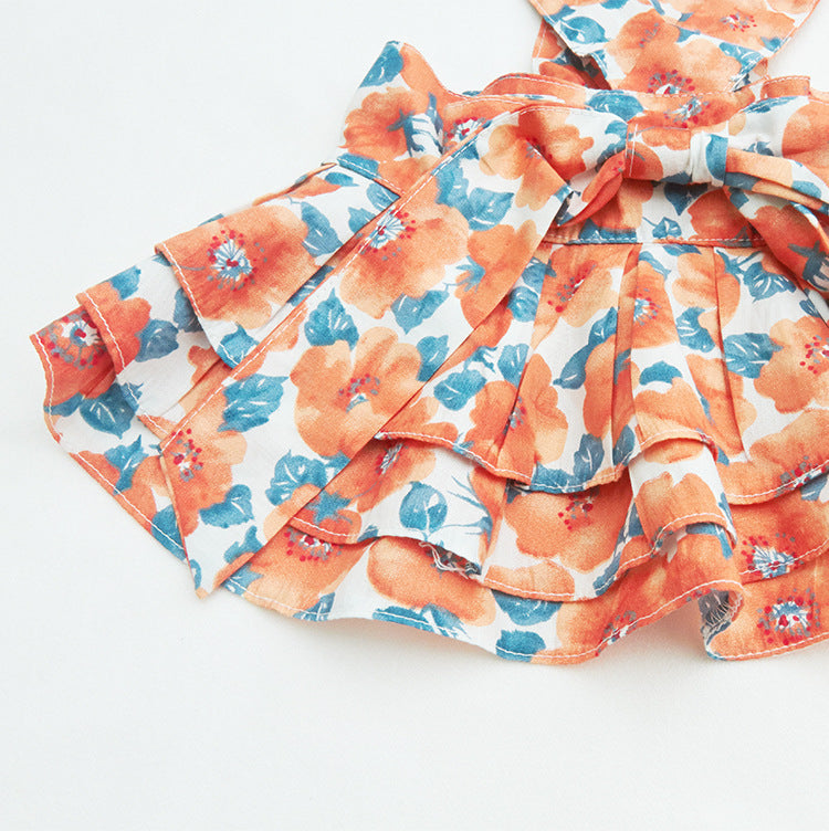 Cotton Print Princess Dress, for dogs and cats.