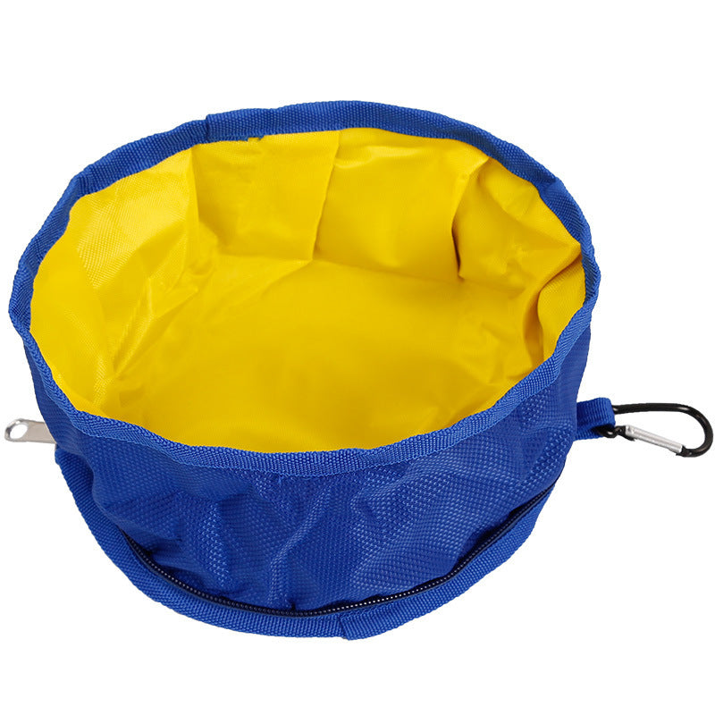Collapsible Oxford Cloth Travel Water Bowl, for dogs.