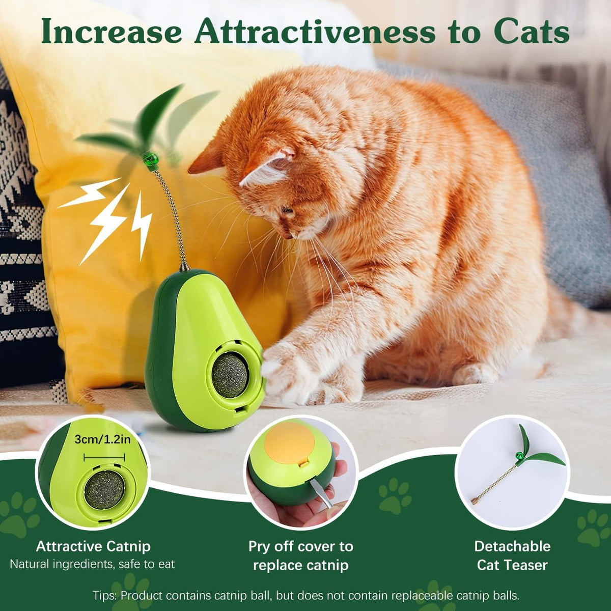 Corner Self-Groomer and Catnip Massage Toy, for cats.