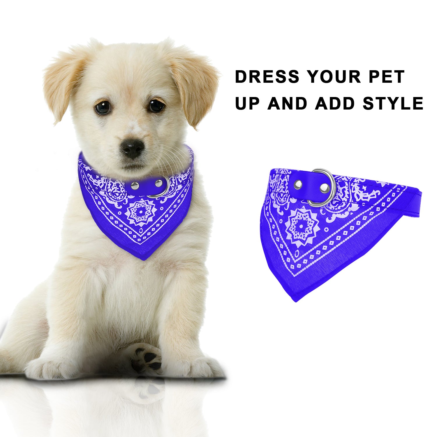 1Pc Adjustable Bandana Leather Pet Collar Triangle Scarf
