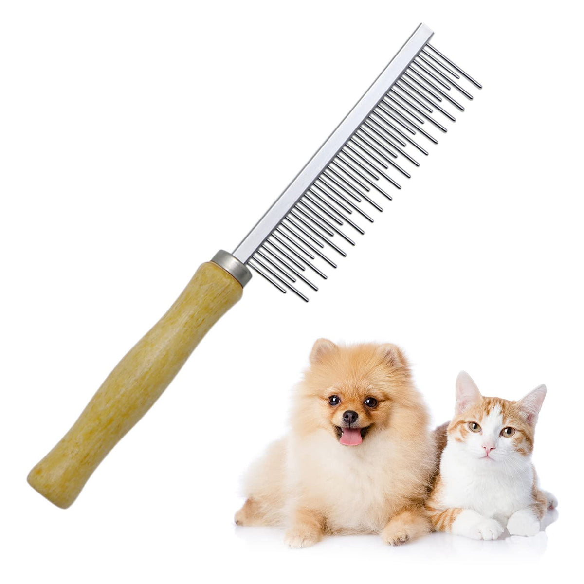 Wooden Handle Grooming Comb, for dogs and cats.