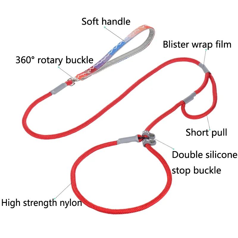Double-Handle No-Pull Nylon Leash, for dogs.
