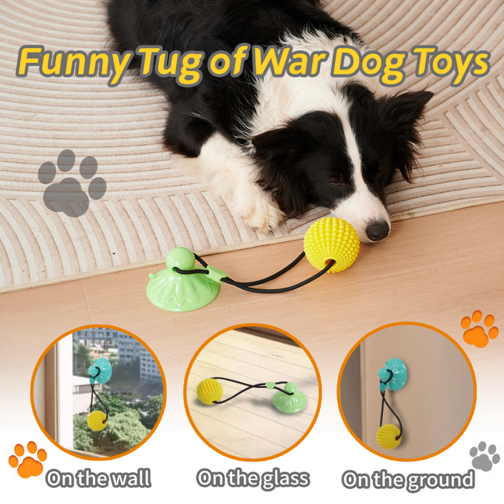 Corn-Textured Suction Cup Chew and Tug Toy, for dogs.