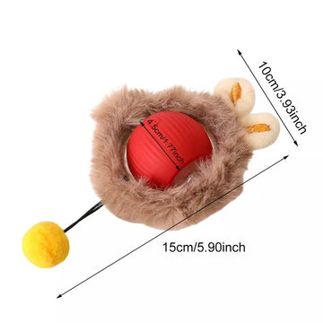 Interactive Self-Rotating Cat Ball – LED Auto-Play Toy – close-up