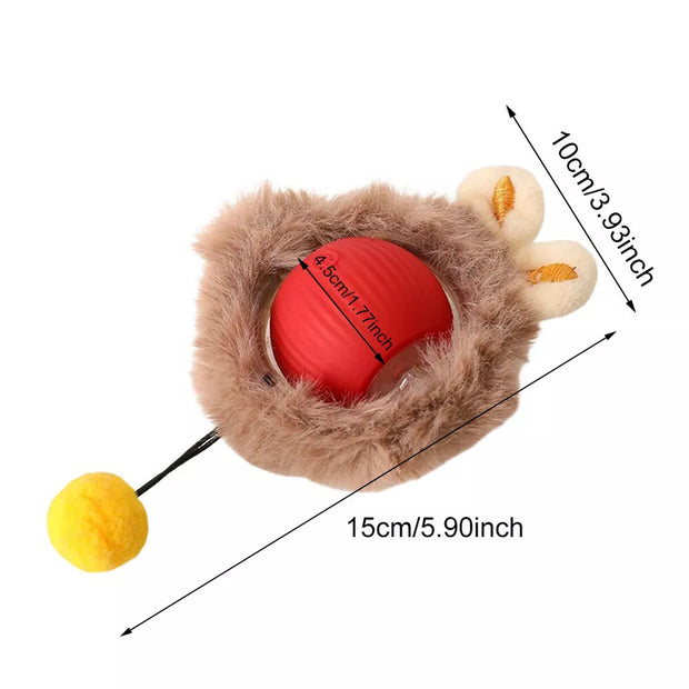 Interactive Self-Rotating Cat Ball – LED Auto-Play Toy – close-up