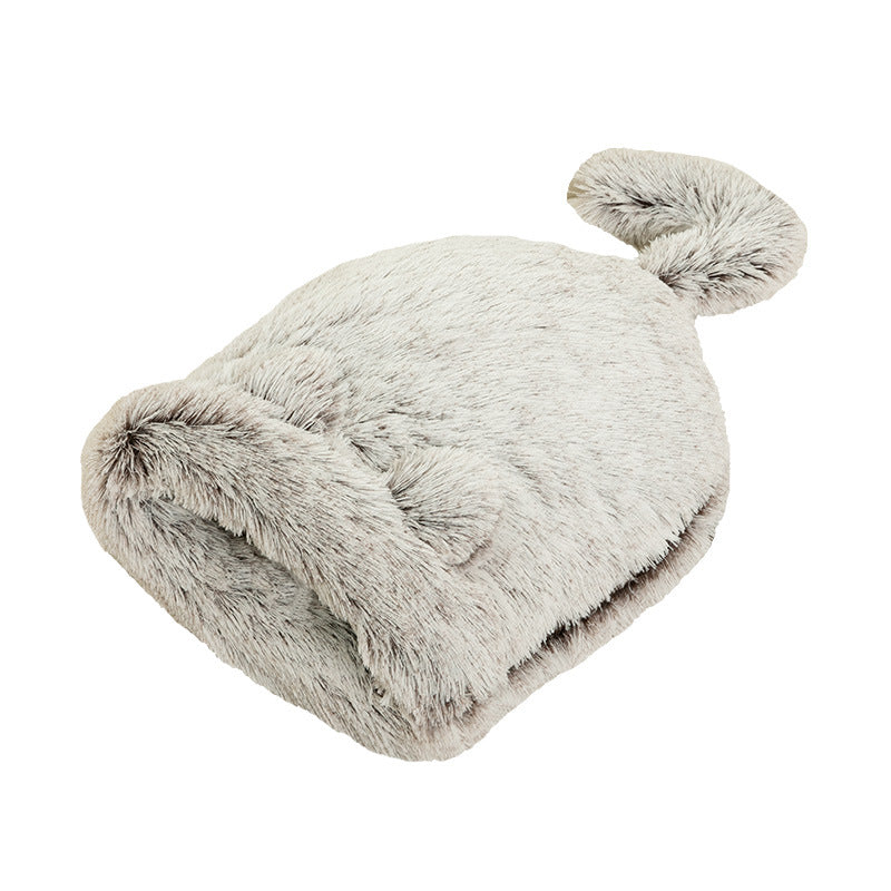 Plush Semi-Enclosed Sleeping Bag Nest, for cats.
