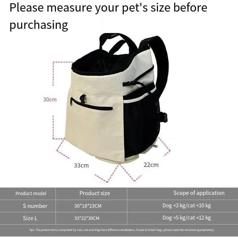 Lightweight Chest-Mounted Pet Carrier for Outings, for dogs and cats.