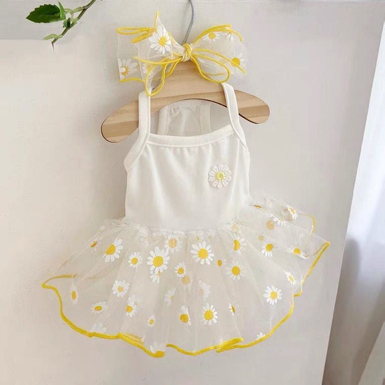 Mesh Strap Dress with Strawberry Print, for dogs.