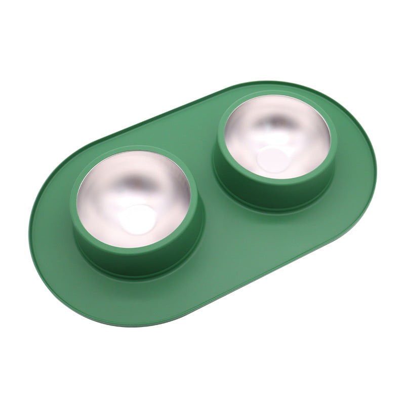 Anti-Splash Stainless Steel Bowl with Silicone Base, for dogs and cats.