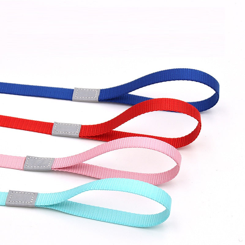 Reflective Nylon Dog Leash, 150 cm Fixed Length, for dogs.