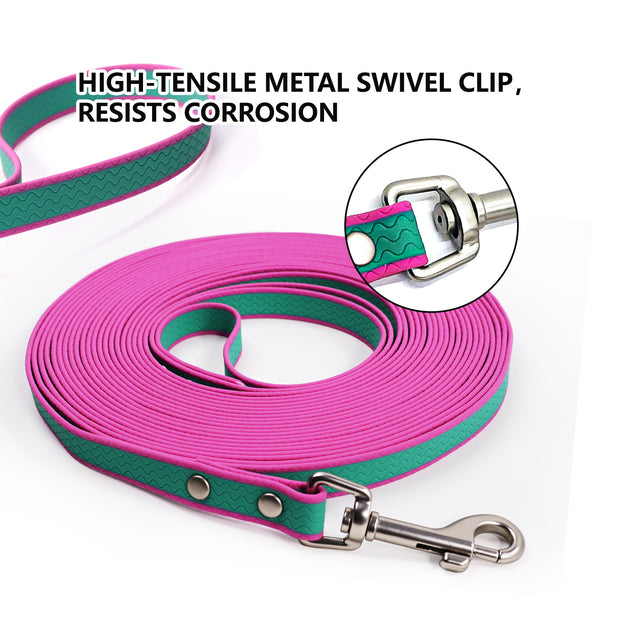 Waterproof PVC Long Training Leash – 10/20/30 ft Recall Lead – side view