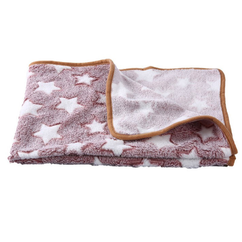 Flannel Printed Pet Blanket with Star Prints, S to XL, for dogs and cats.