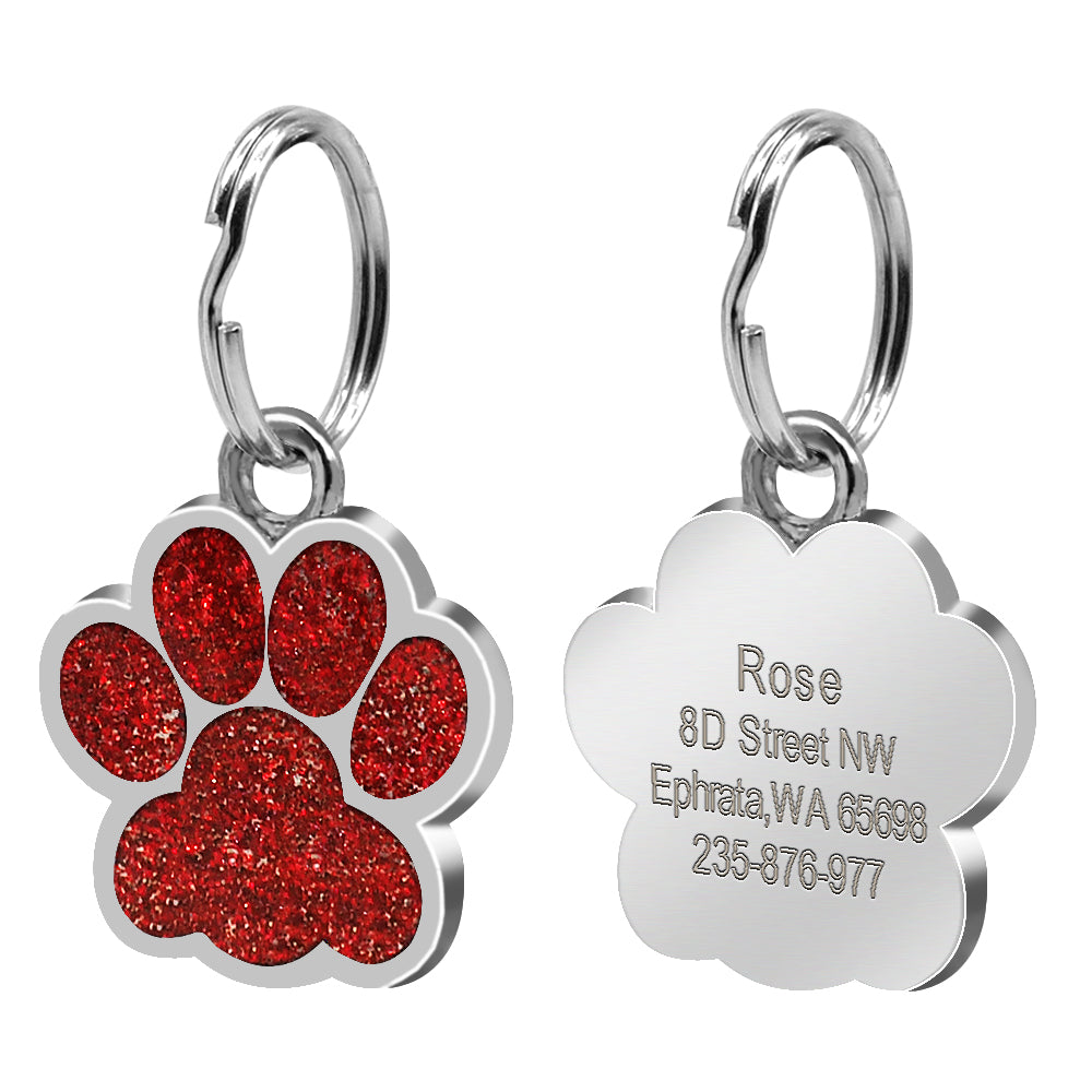 Metal Footprint Charm ID Tag for Your Dog's Collar, for dogs.