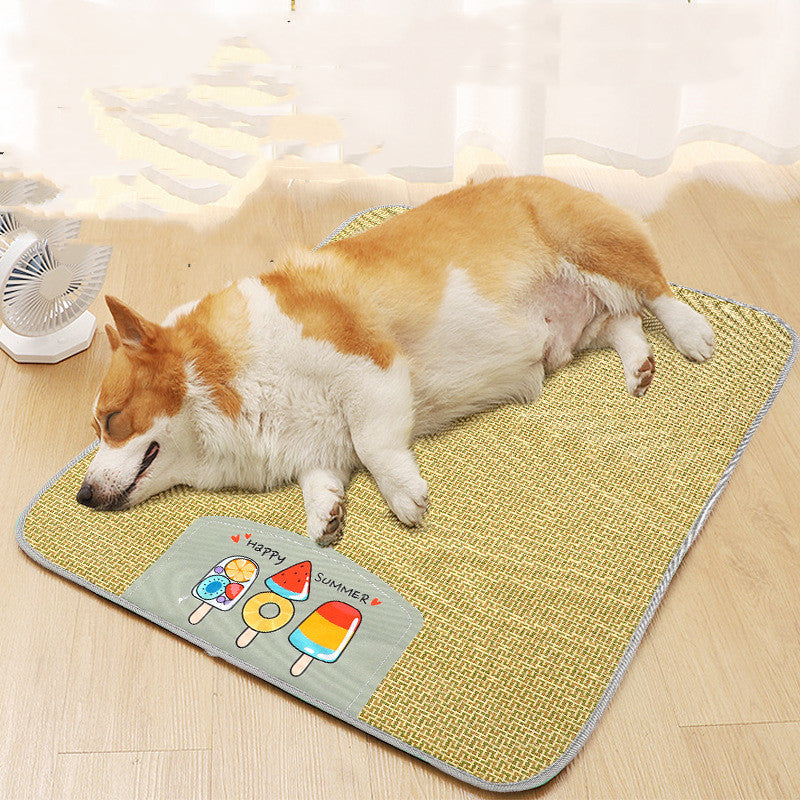 Cooling Rattan Weave Sleeping Mat for Dogs and Cats