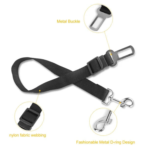 2 Pcs Pet Dog Seat Belt Leash Adjustable & Safety Leads Harness