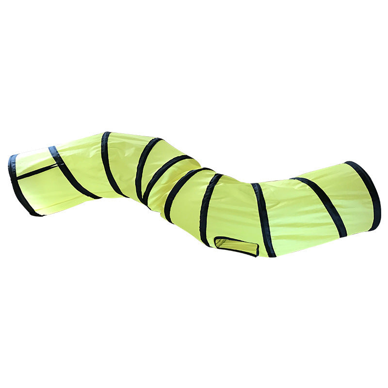 Foldable S-Shaped Canvas Cat Tunnel for Play Time, for cats.
