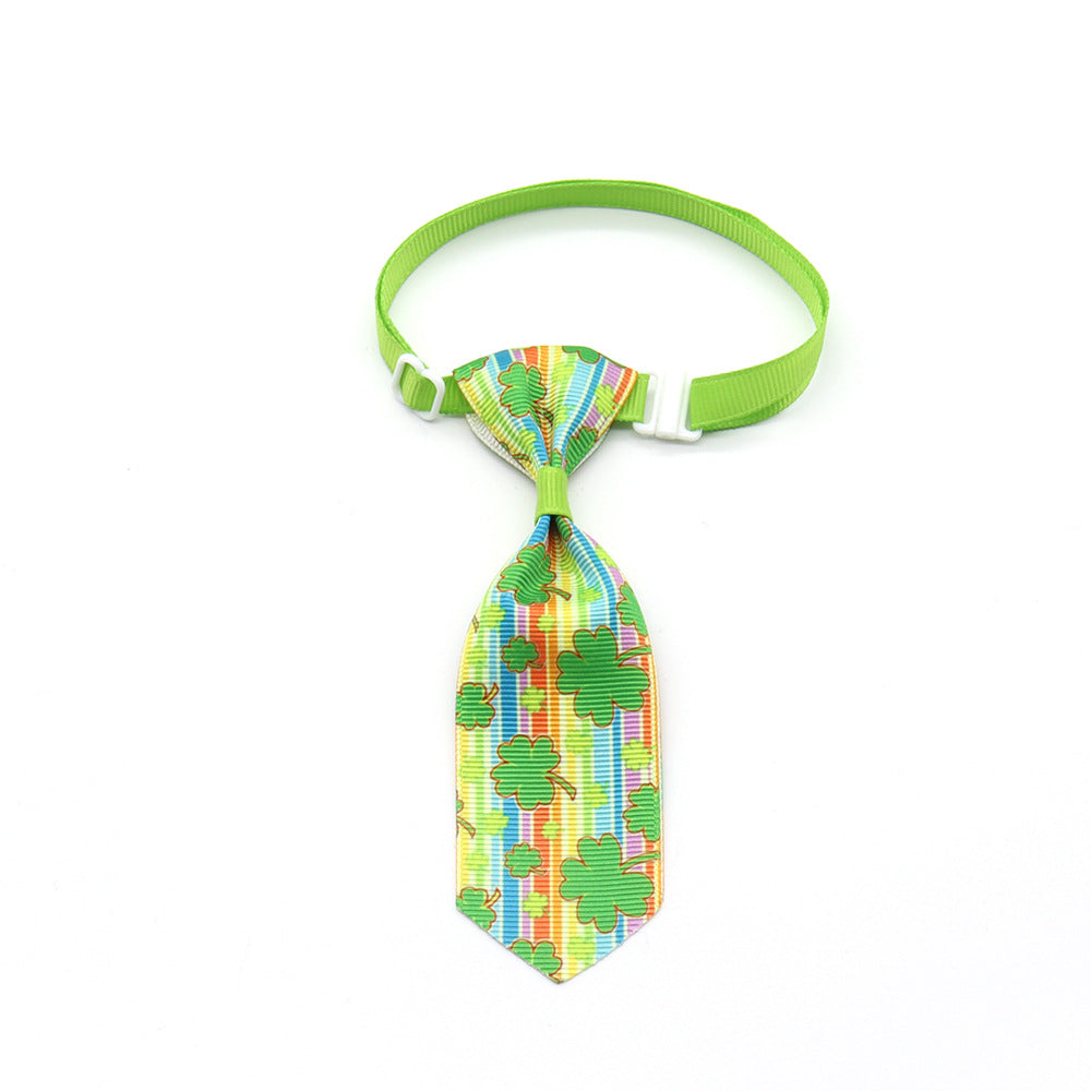 St. Patrick's Four-Leaf Clover Bow Tie, for dogs and cats.