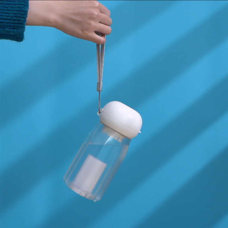 Portable 600ml Water Cup with Poop Bag Holder, for dogs and cats.